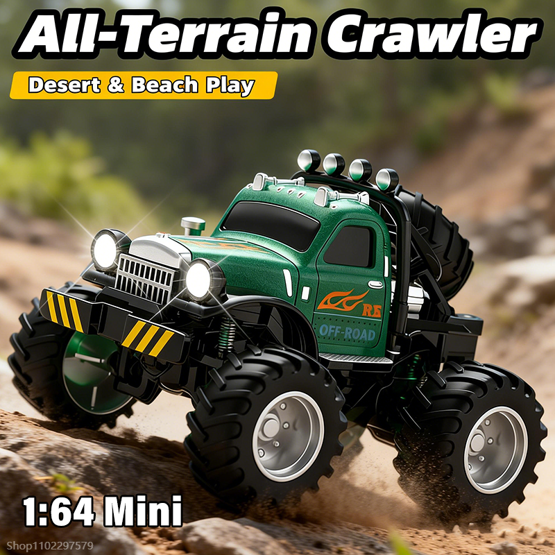 Kids Outdoor Obstacle Course Equipment - Mini 1:64 RC Cars Monster Truck