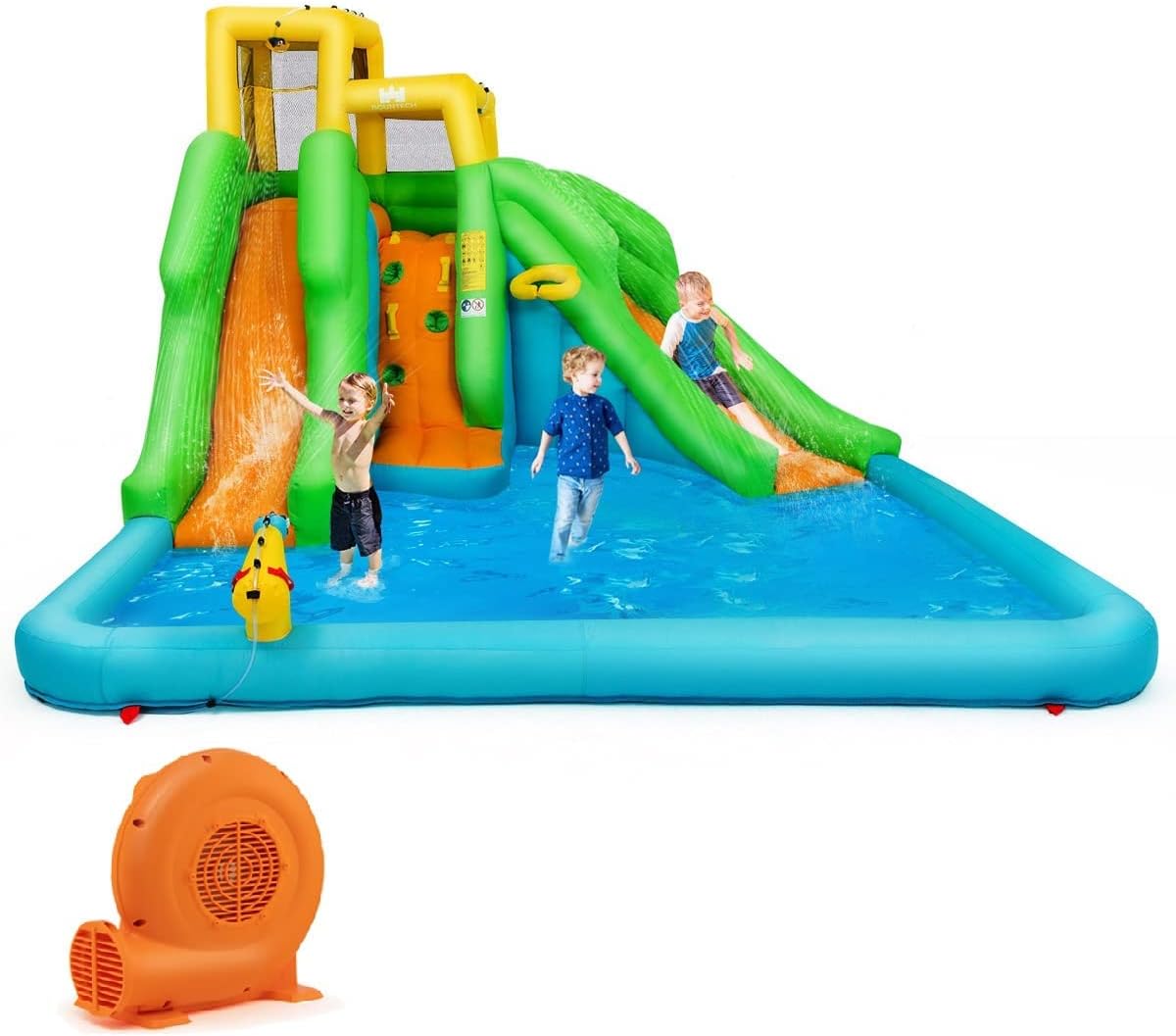 Kids Outdoor Water Park - Inflatable Water Slide, 6 in 1