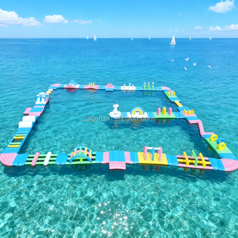 Kids Outdoor Obstacle Course Equipment - Customized Large Inflatable Water Park Obstacle