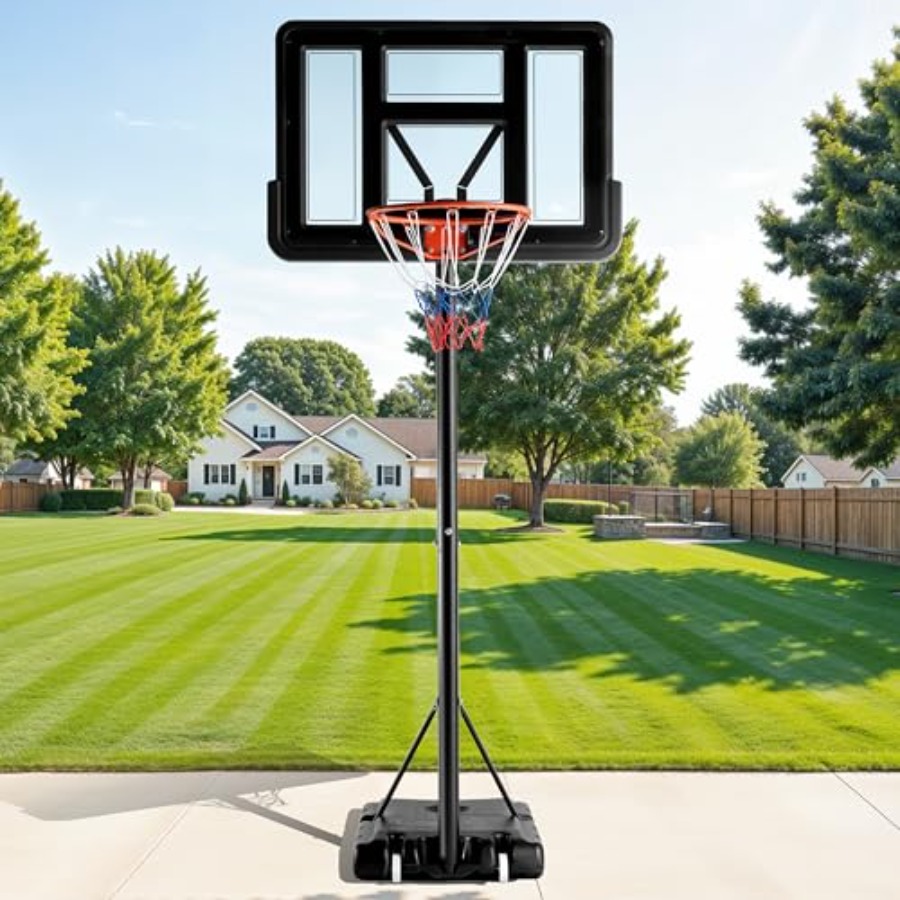 Basketball Hoop Outdoor - Outdoor adjustable basketball hoop 4.2-10ft portable