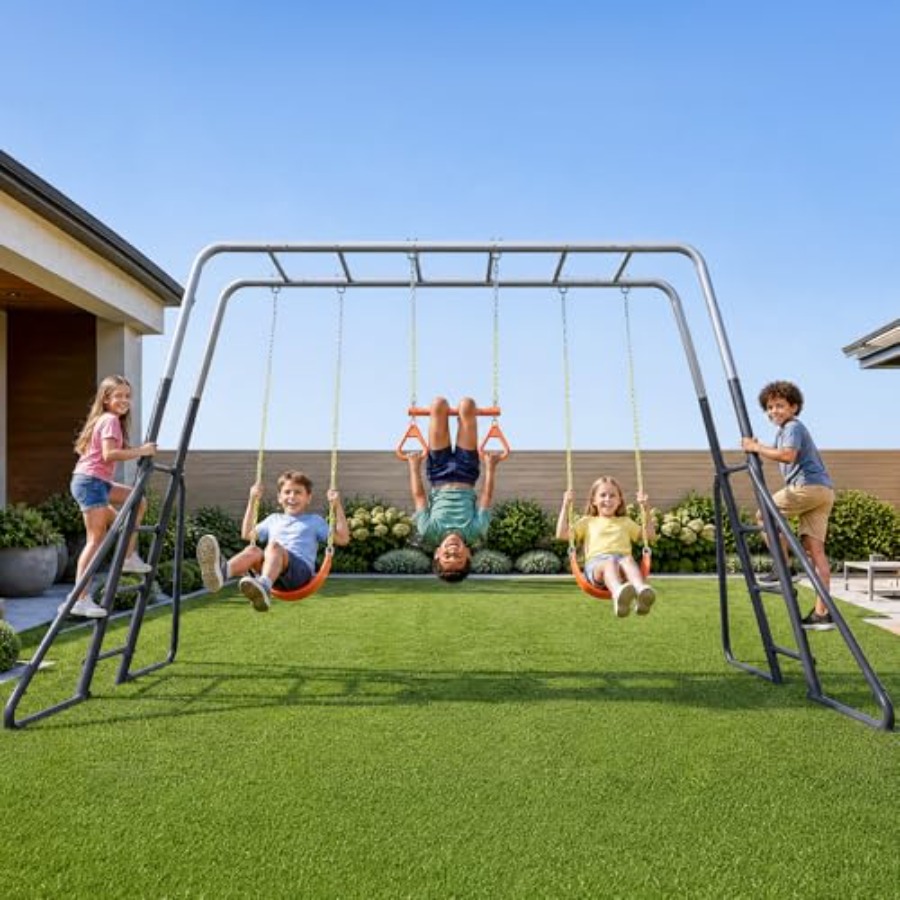Kids Outdoor Monkey Bar Set - Backyard swing sets with monkey bars,