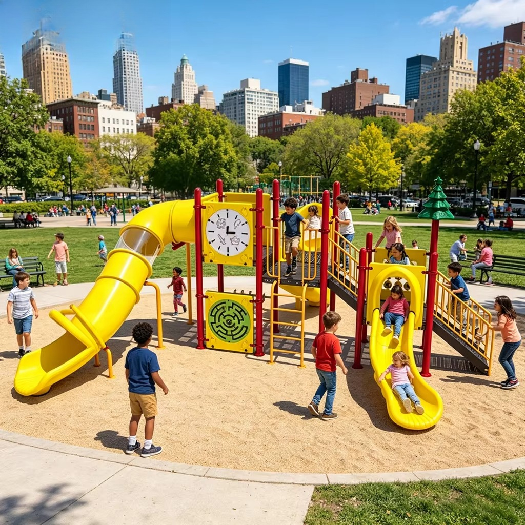 Kids Outdoor Water Park - Large Outdoor Amusement Equipment Playground Plastic