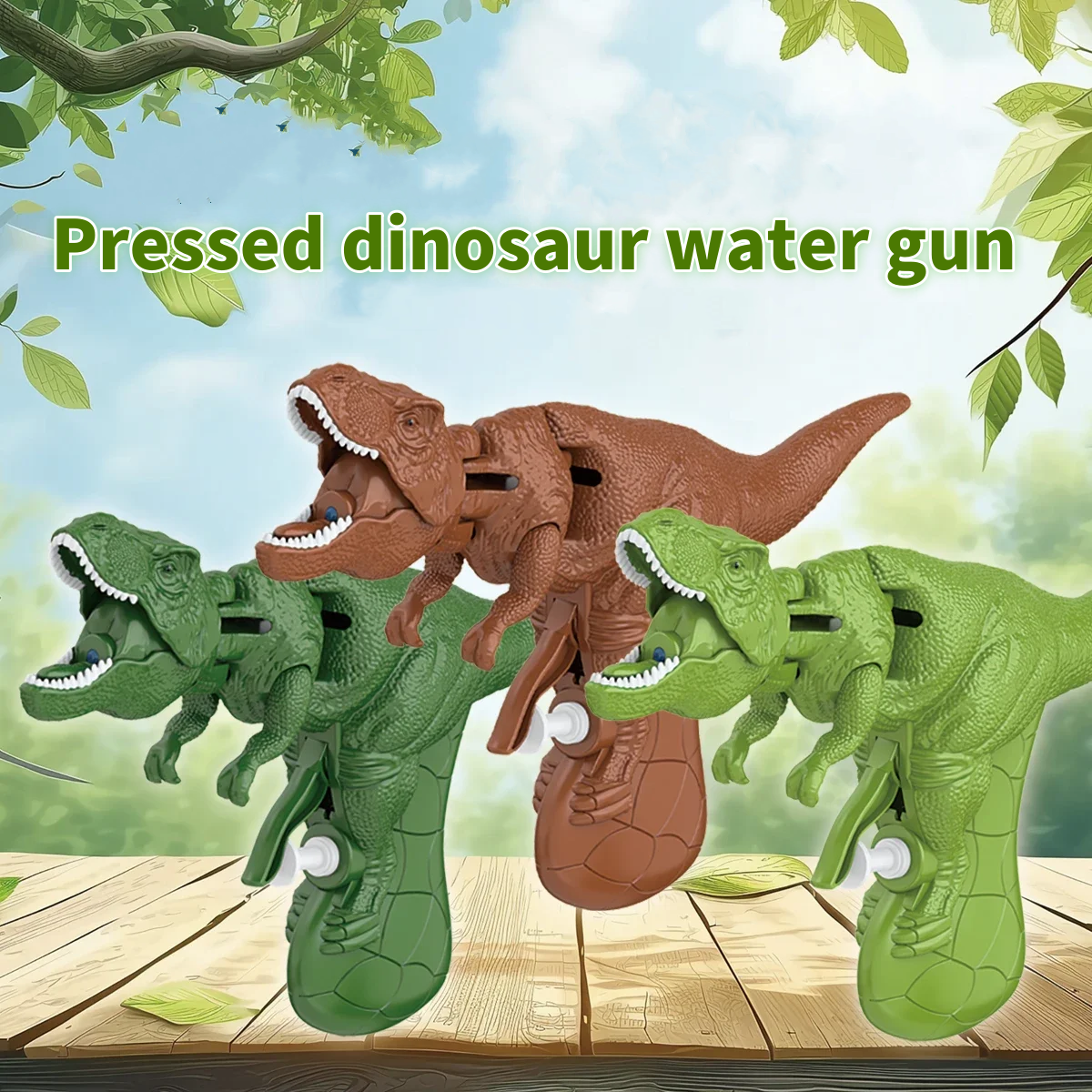 Kids Outdoor Water Park - Dinosaur Water Gun Toy Mouth Open