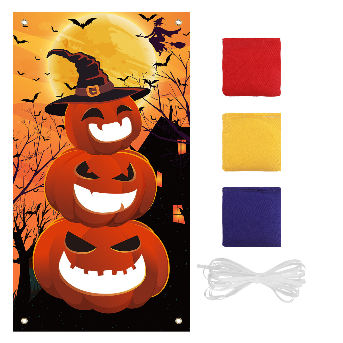 Kids Outdoor Games For Party - Halloween Pumpkin Bean Bag Toss Game