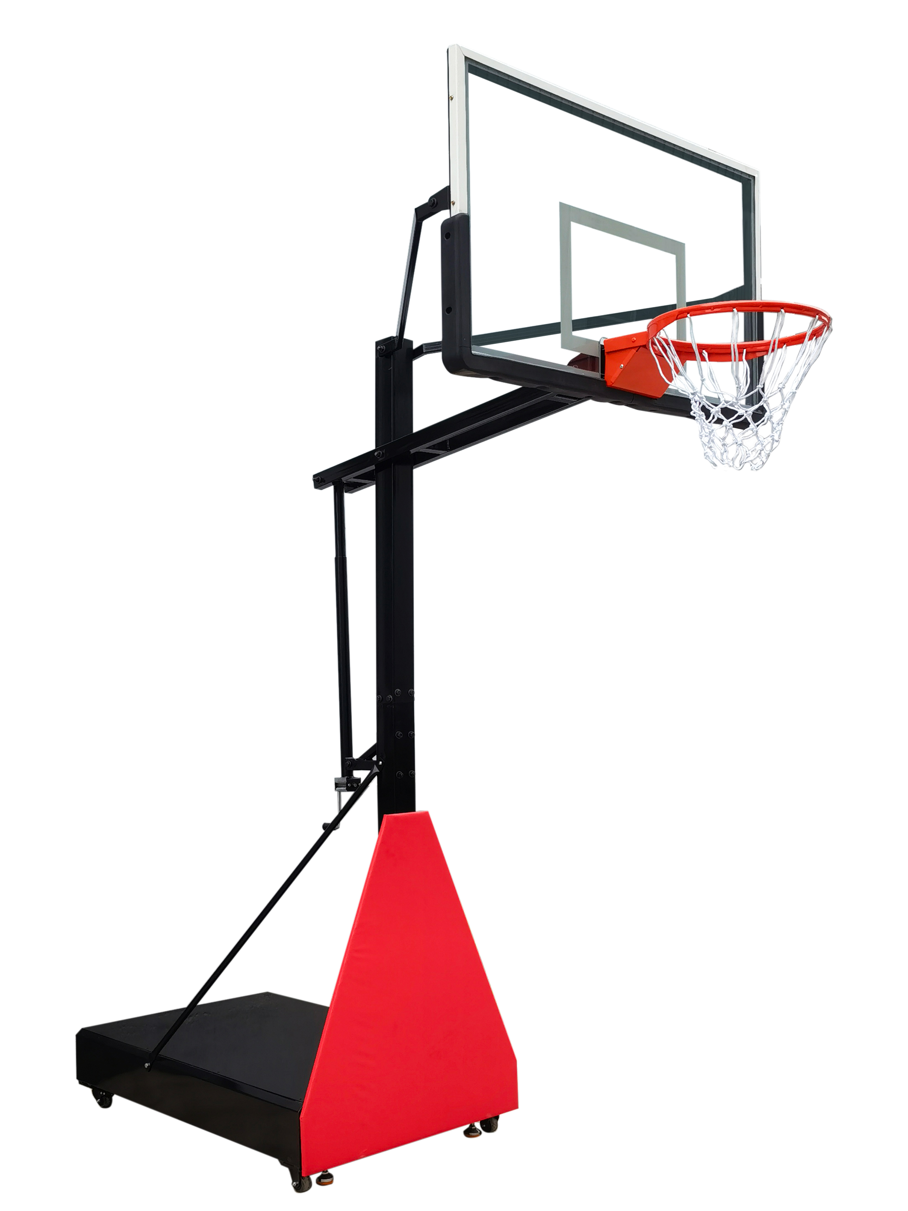 Basketball Hoop Outdoor - Adjustable-height Mobile Basketball Hoop with Tempered