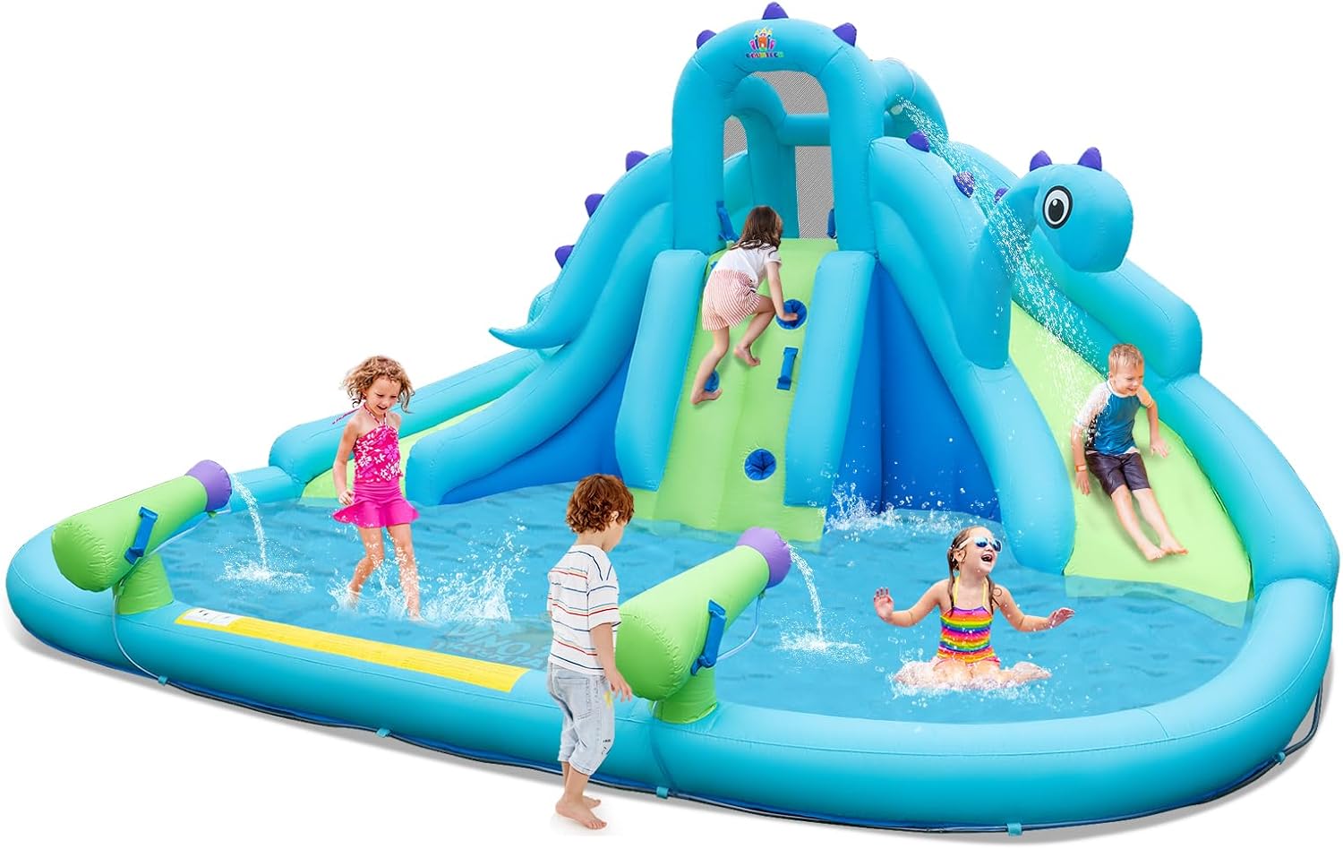 Kids Outdoor Water Park - Inflatable Water Slide, Dinosaur Kids Mega