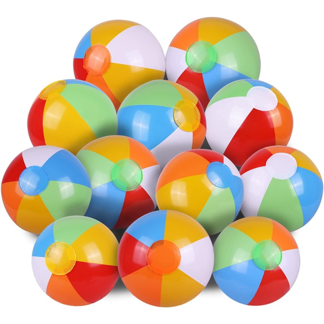 Kids Outdoor Water Play - 5 Pack Bulk Rainbow Inflatable Beach