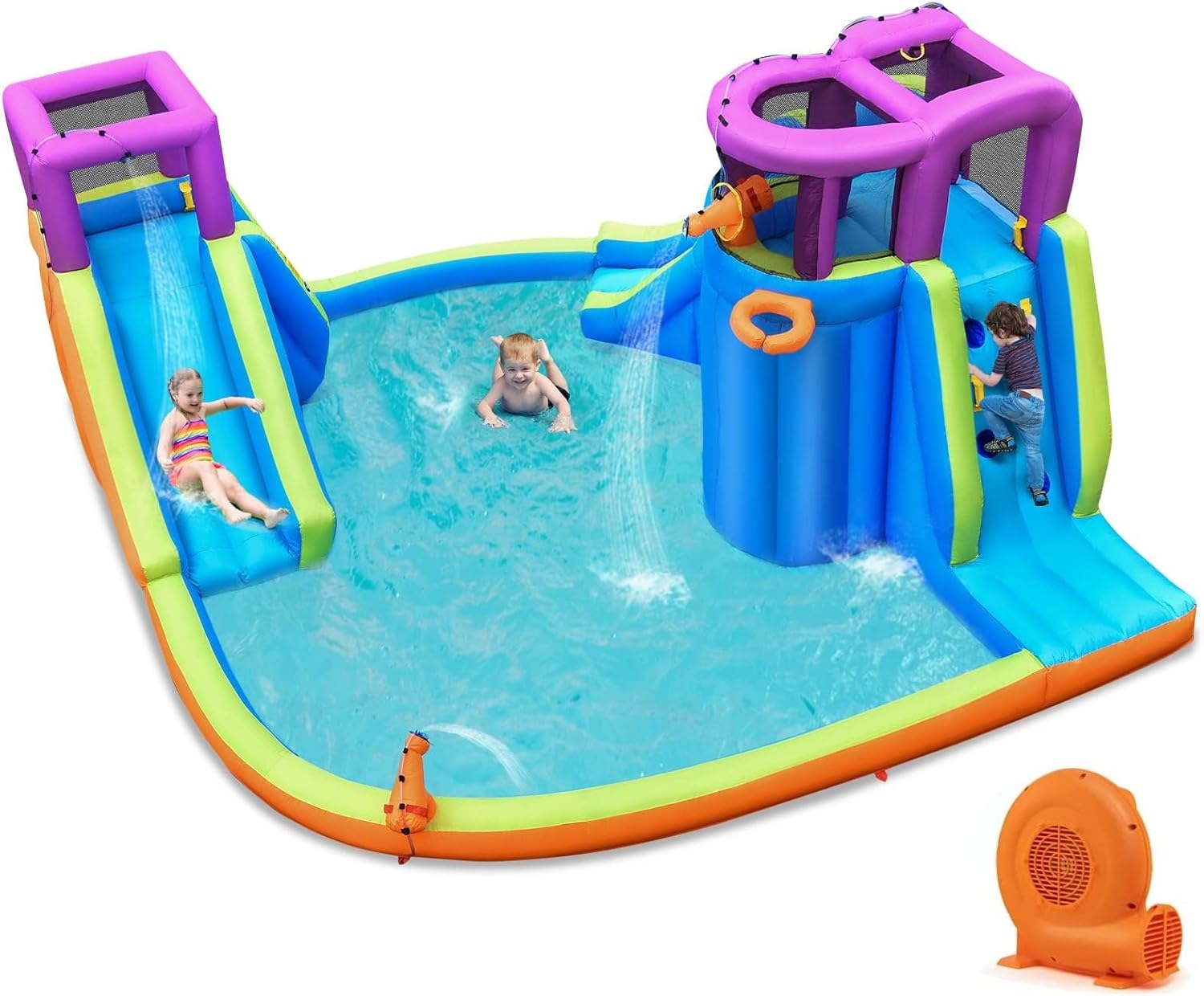 Inflatable Water Slide Park 75 - Kids Outdoor Water Park 评论和价格