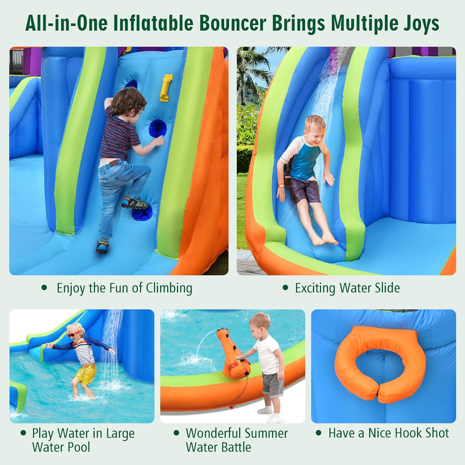 Inflatable Water Slide Park 75 - Kids Outdoor Water Park 评论和价格