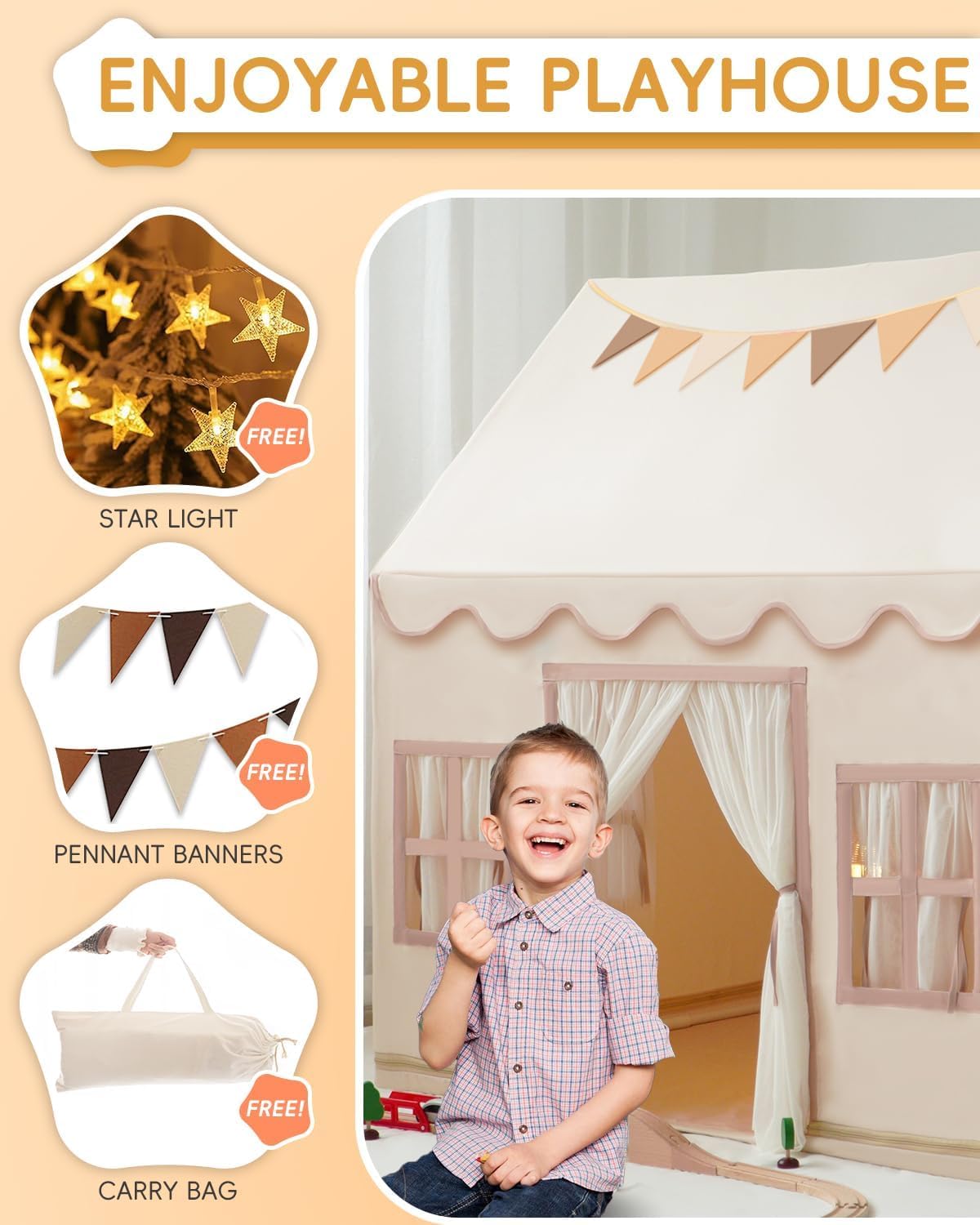 Large Kids Play Tent with Star - Kids Outdoor Play Tent 评论和价格