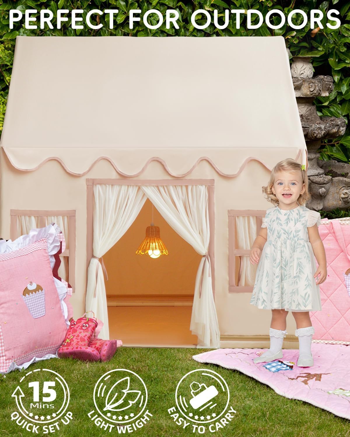 Large Kids Play Tent with Star - Kids Outdoor Play Tent 评论和价格