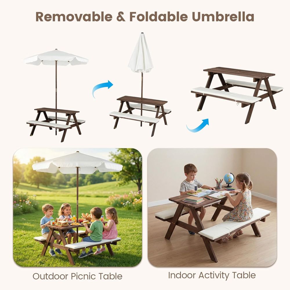 Outdoor Wooden Kids Picnic Tab - Kids Outdoor Picnic Table 评论和价格