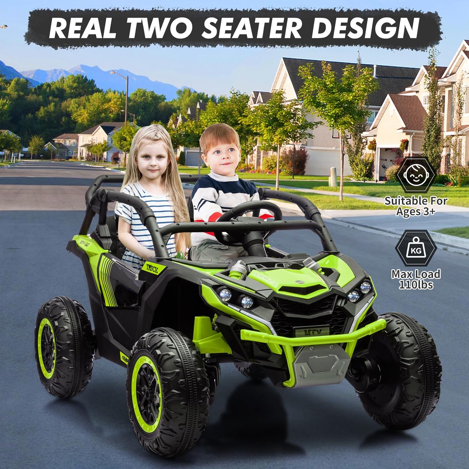 24V 2-Seater Ride-on UTV Kids  - Ride On Toy Car 评论和价格