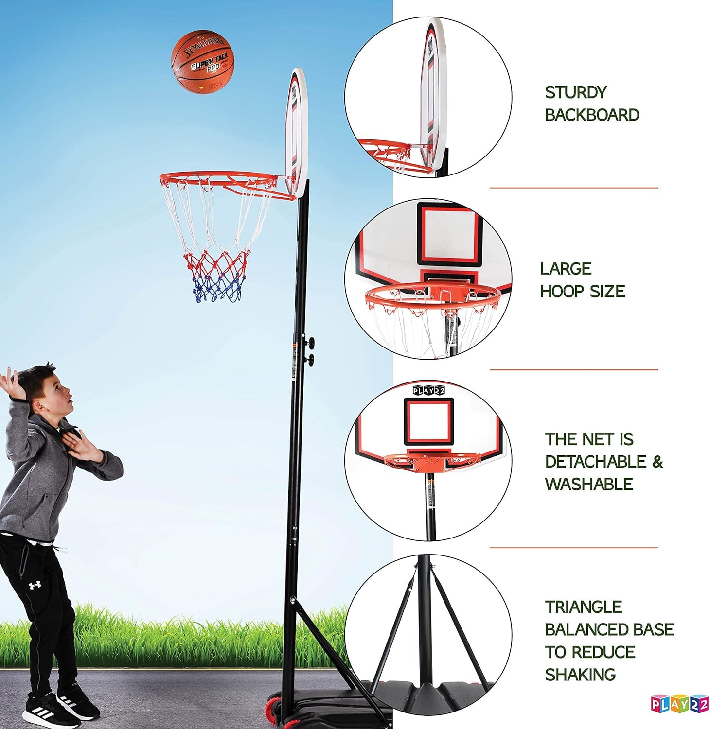Adjustable Basketball Hoop 5-7 - Basketball Hoop Outdoor 评论和价格