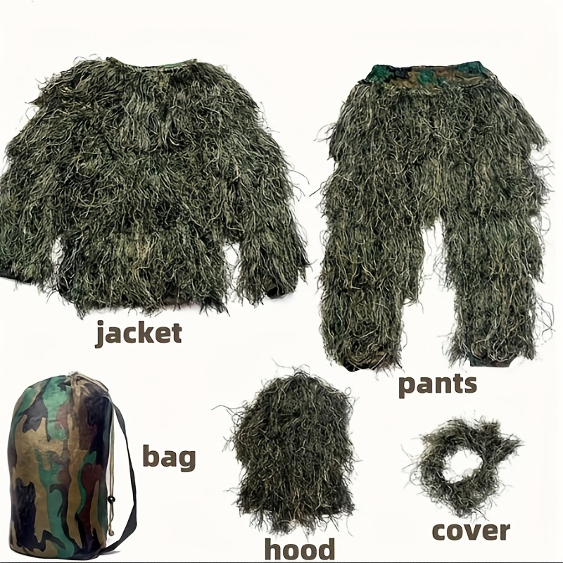 5-in-1 Camouflage Ghillie Suit - Kids Outdoor Clothing 评论和价格