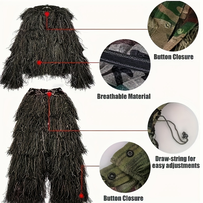 5-in-1 Camouflage Ghillie Suit - Kids Outdoor Clothing 评论和价格