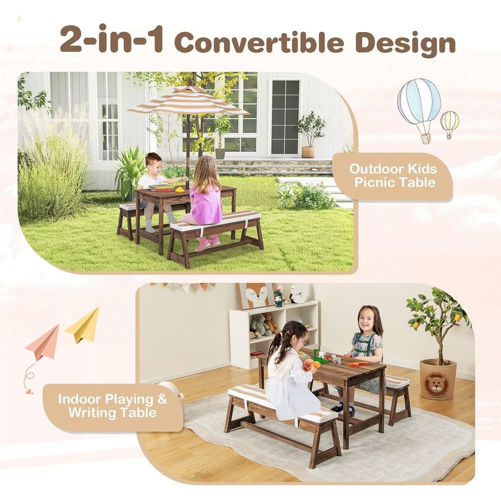Kids Picnic Table, Outdoor Woo - Kids Outdoor Picnic Table 评论和价格