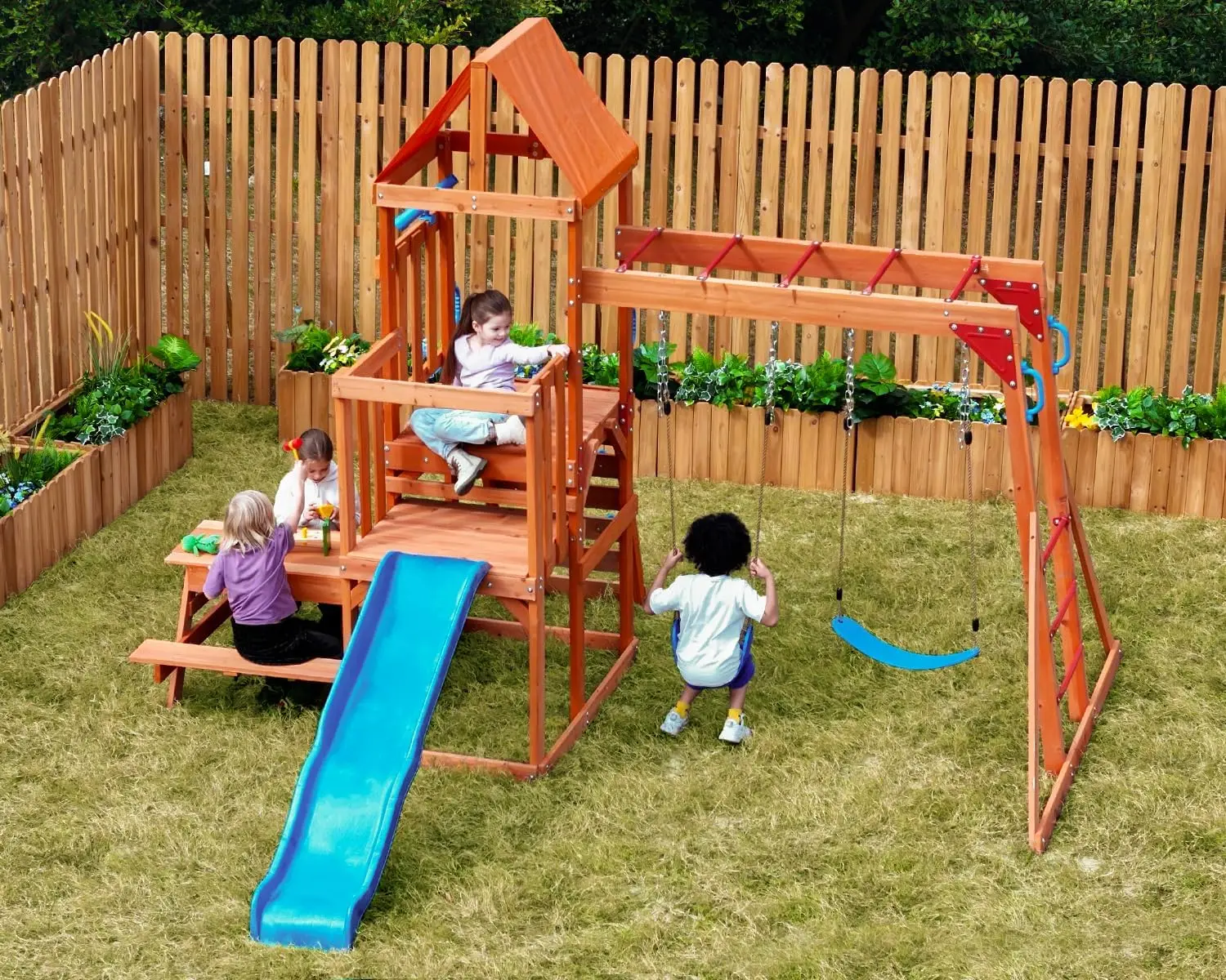 Hot-sellingDolphin Playground  - Kids Outdoor Monkey Bar Set 评论和价格