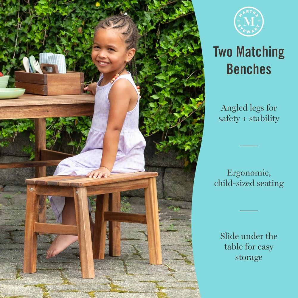 Kids Outdoor Crat Table and 2  - Kids Outdoor Picnic Table 评论和价格