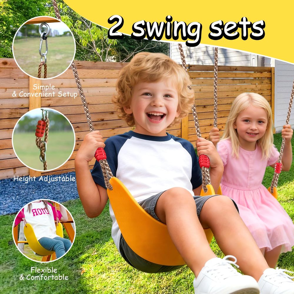 Wooden Swing Sets for Backyard - Kids Outdoor Monkey Bar Set 评论和价格