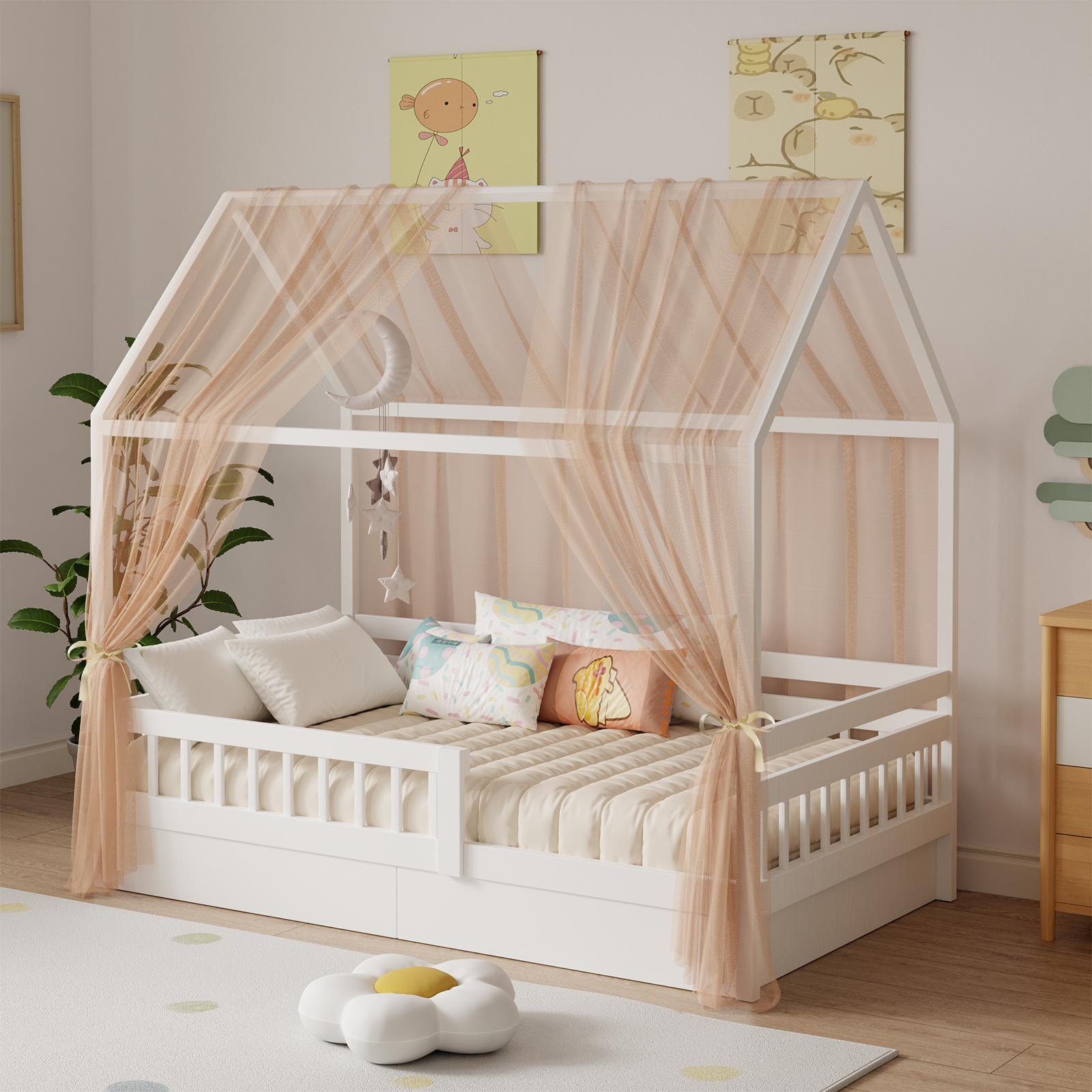 Bunk Bed Canopy 1/2-Piece Musl - Kids Outdoor Daybed 评论和价格