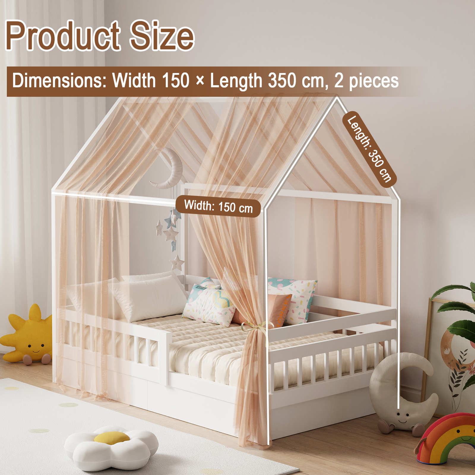 Bunk Bed Canopy 1/2-Piece Musl - Kids Outdoor Daybed 评论和价格