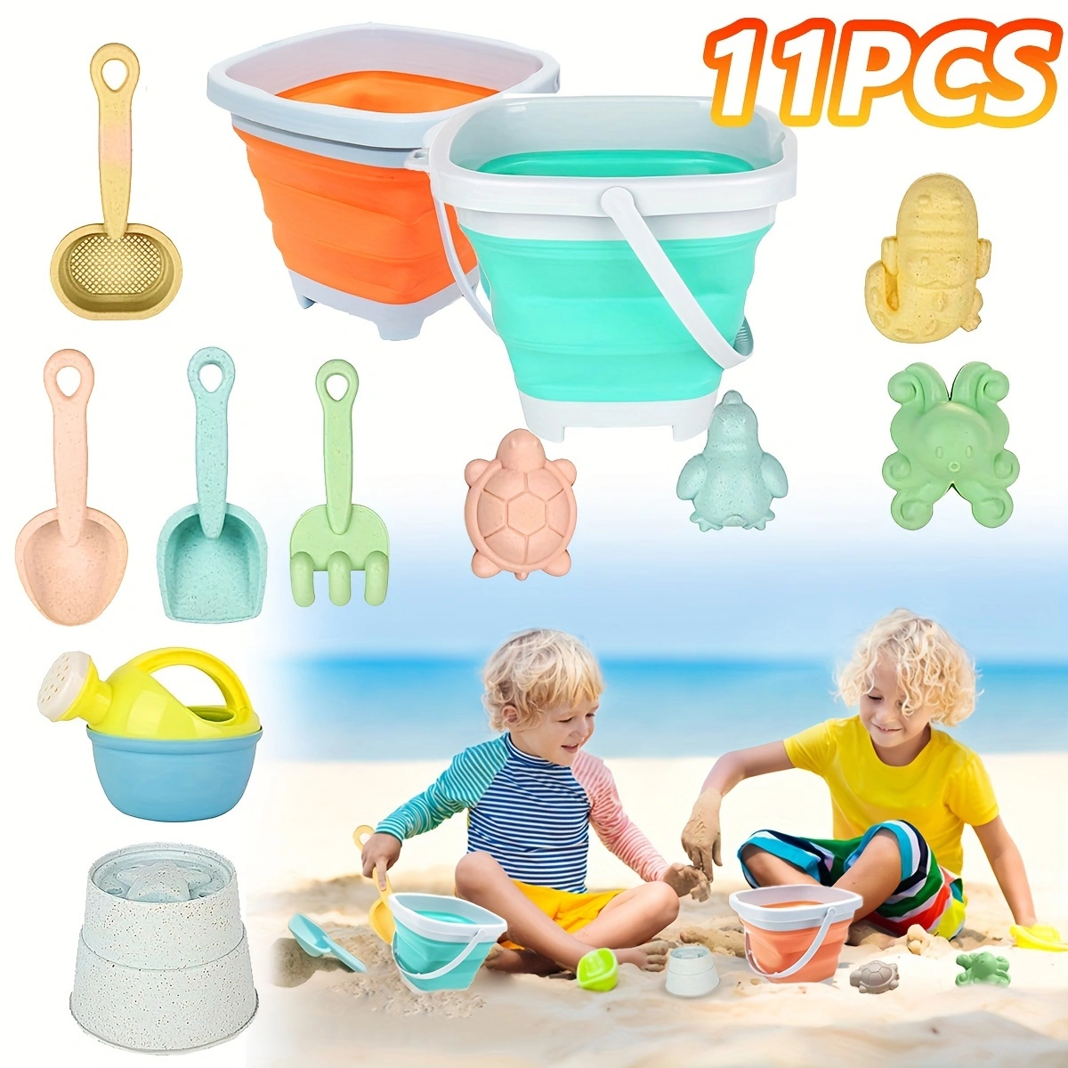 11Pcs Beach Toys Set Gift Pack - Kids Outdoor Water Play 评论和价格