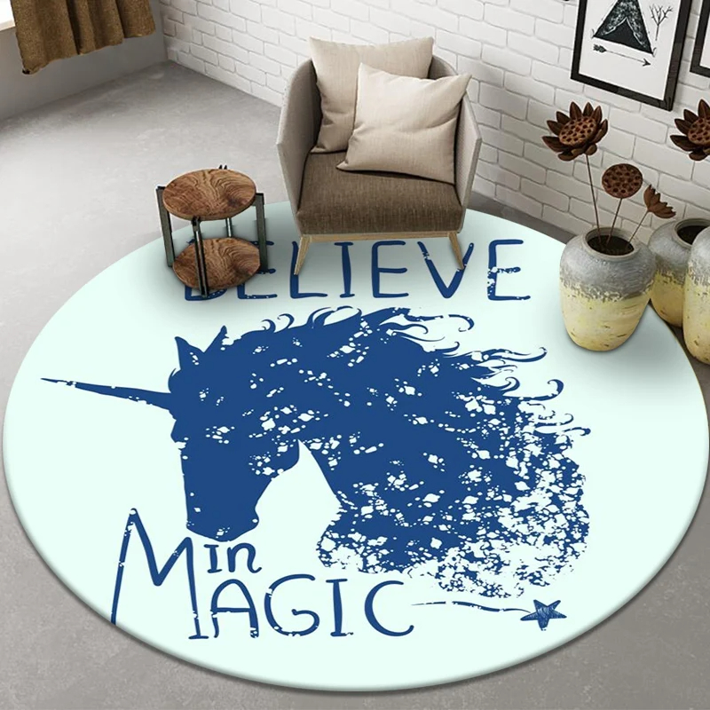 Cartoon Unicorn Round Rug Love - Kids Unicorn Outdoor Chair 评论和价格
