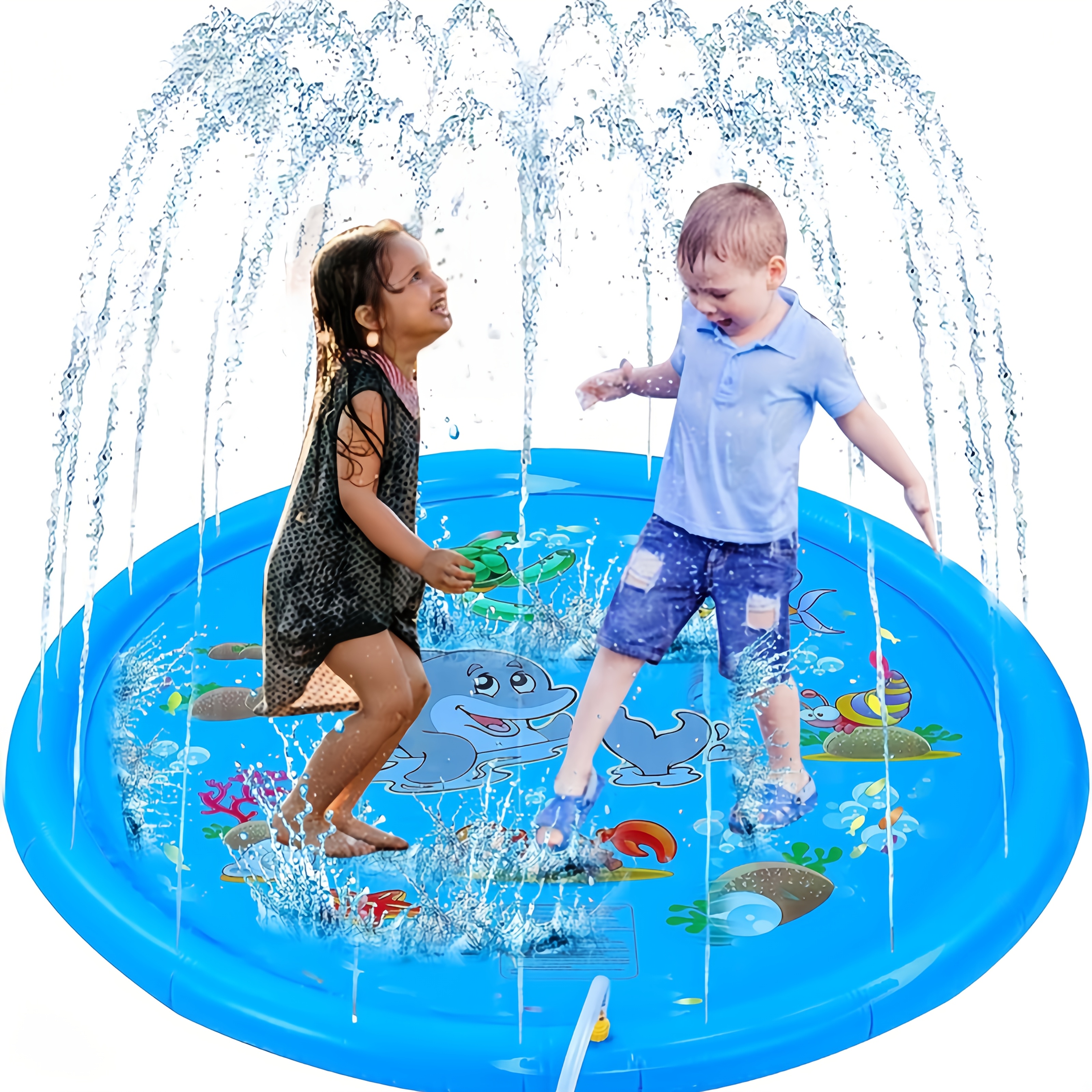 PVC Inflatable Splash Pad Spri - Kids Outdoor Water Play 评论和价格