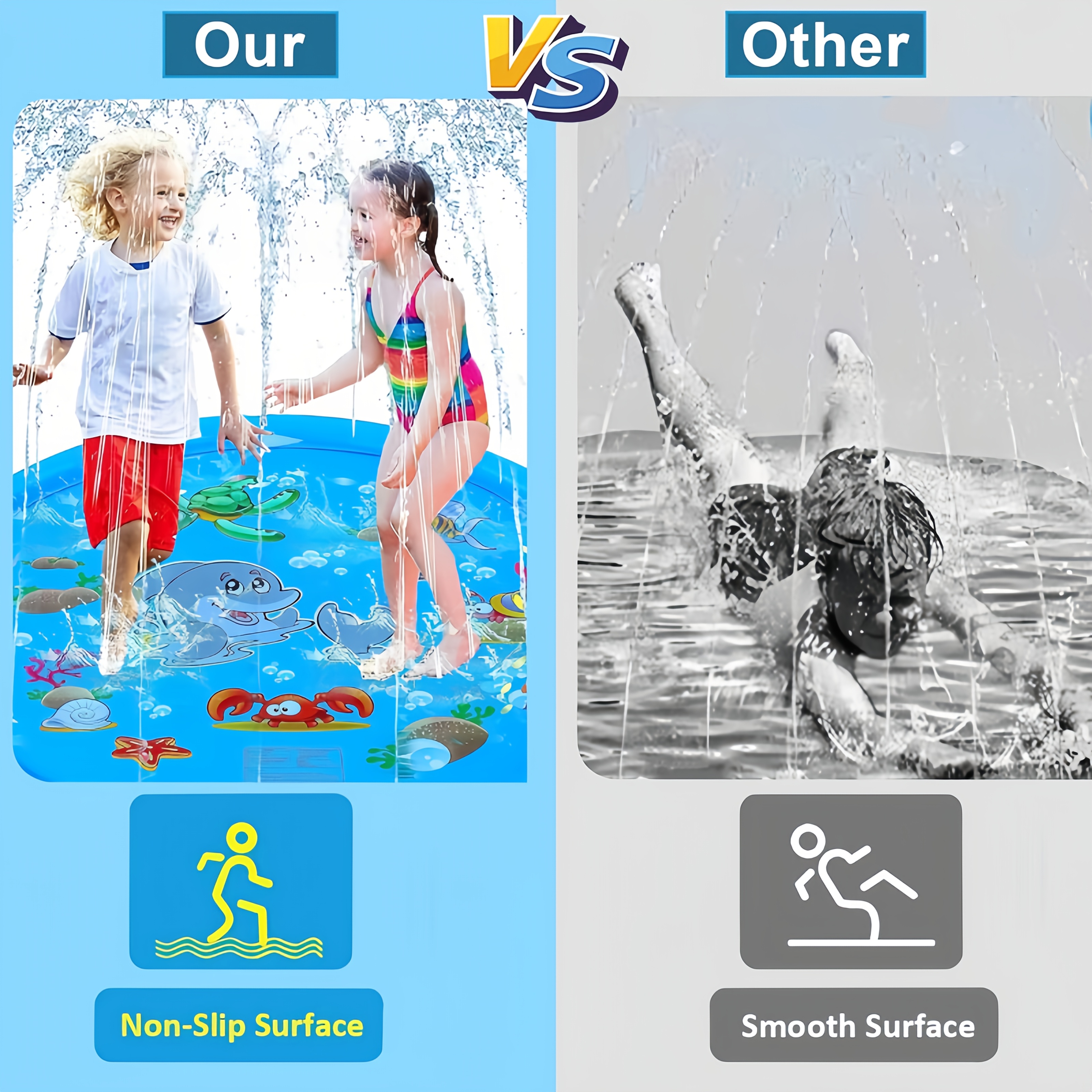 PVC Inflatable Splash Pad Spri - Kids Outdoor Water Play 评论和价格