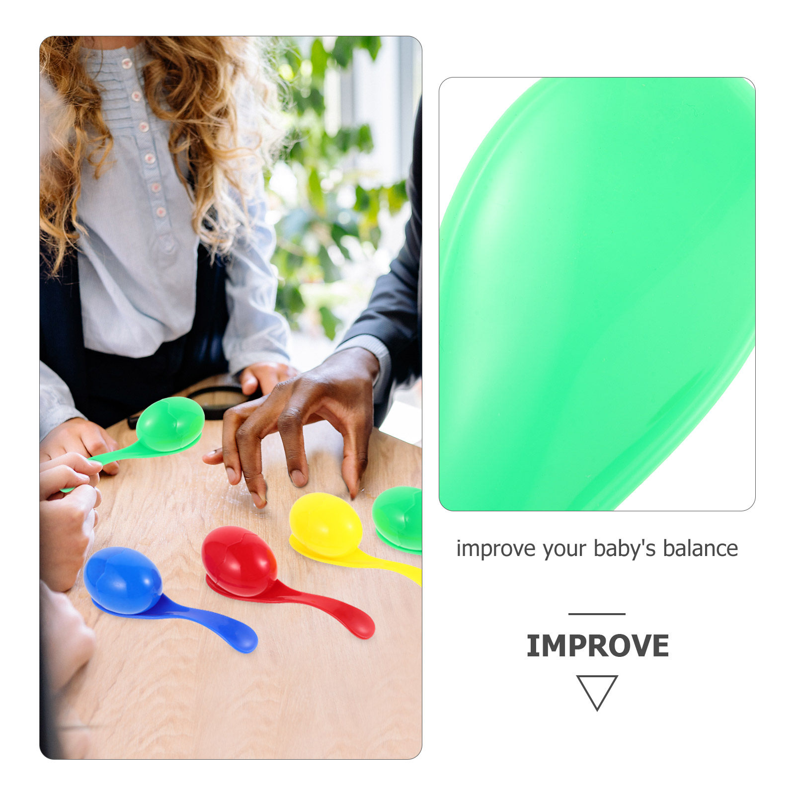 4Pcs Balance Spoons Egg and Sp - Kids Outdoor Games For Party 评论和价格