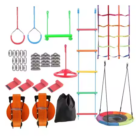 Warrior Obstacle Course Kit fo - Kids Outdoor Monkey Bar Set 评论和价格