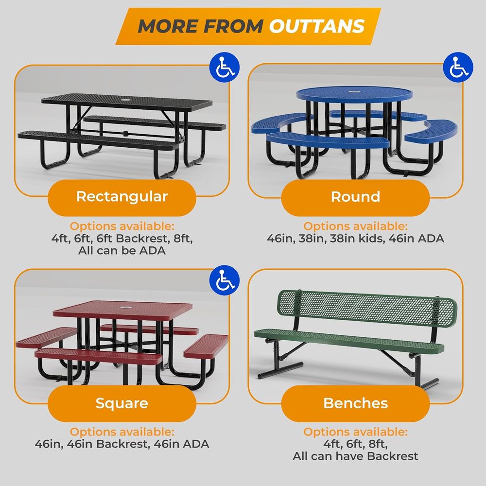 Blue 38 Square Picnic Table wi - Kids Outdoor Picnic Table 评论和价格