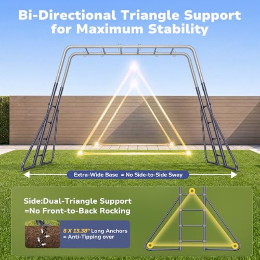 Backyard swing sets with monke - Kids Outdoor Monkey Bar Set 评论和价格