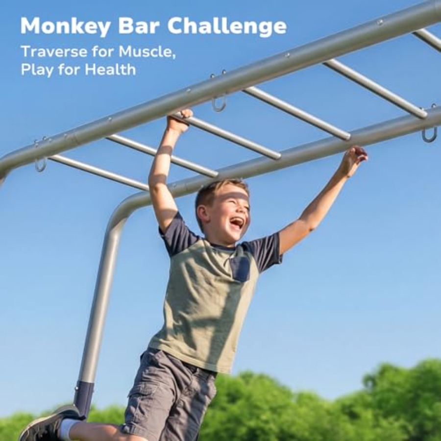 Backyard swing sets with monke - Kids Outdoor Monkey Bar Set 评论和价格