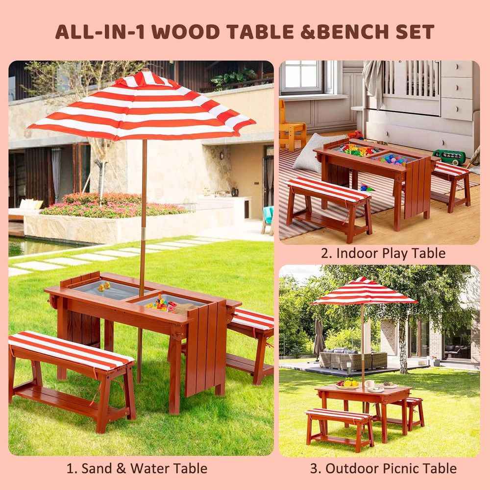 Outdoor Wooden Kids Picnic Tab - Kids Outdoor Picnic Table 评论和价格