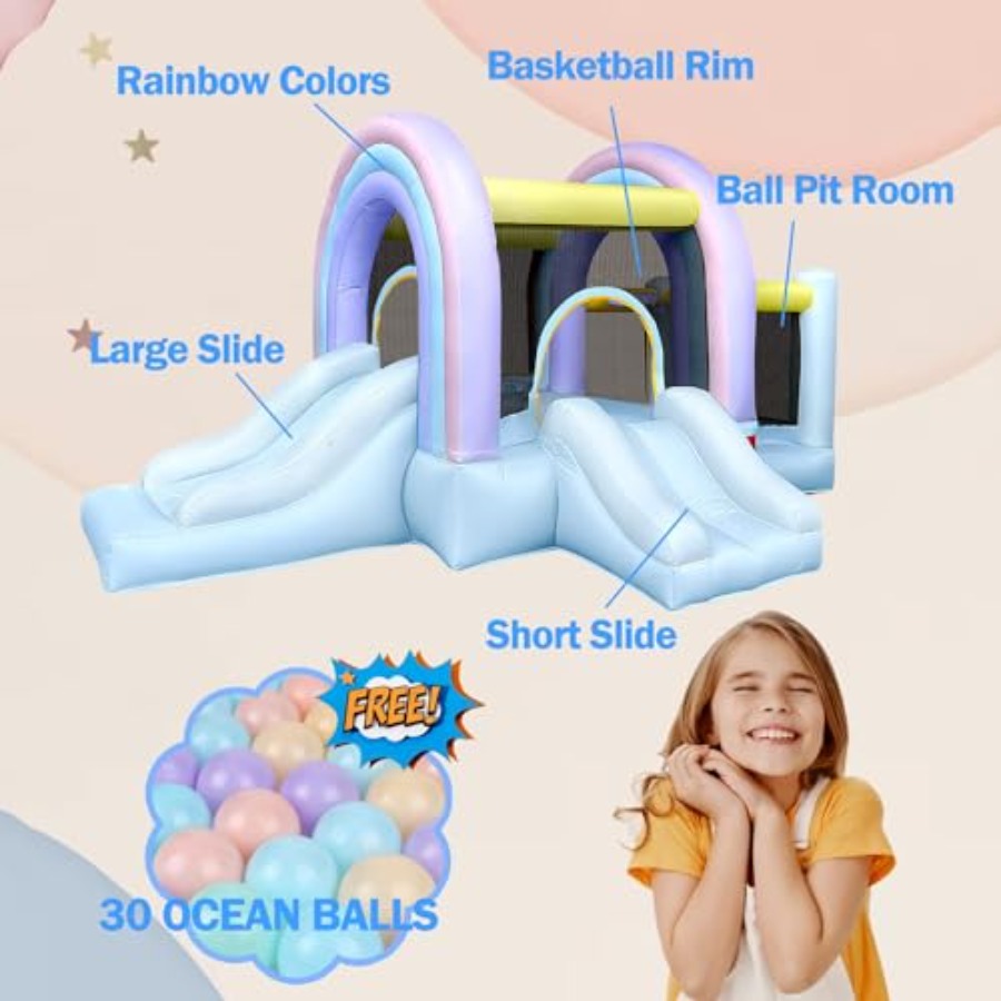 Bounce House for Kids,Marshmal - Kids Outdoor Playhouse B&Q 评论和价格