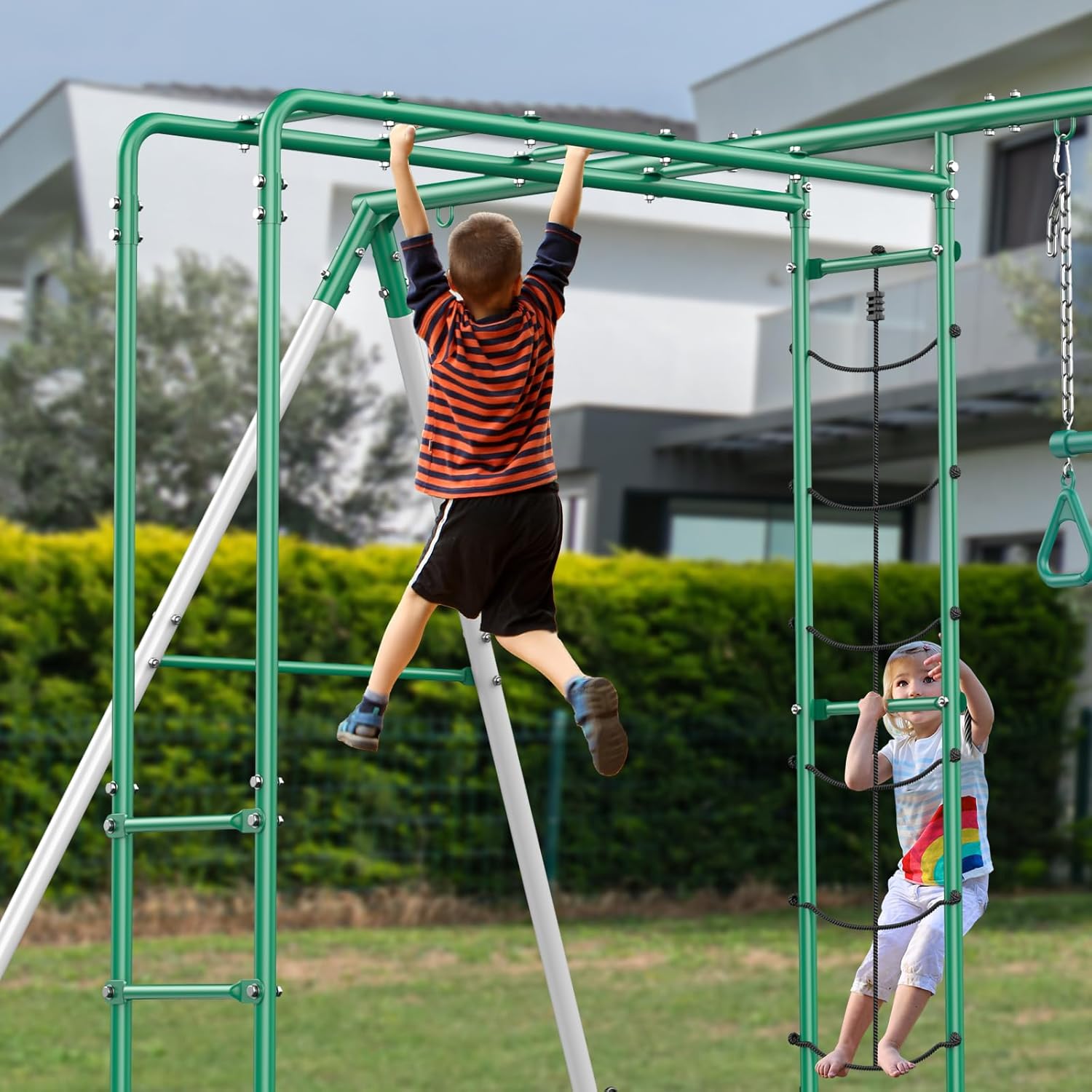 Backyard Swing Set Outdoor Kid - Kids Outdoor Monkey Bar Set 评论和价格