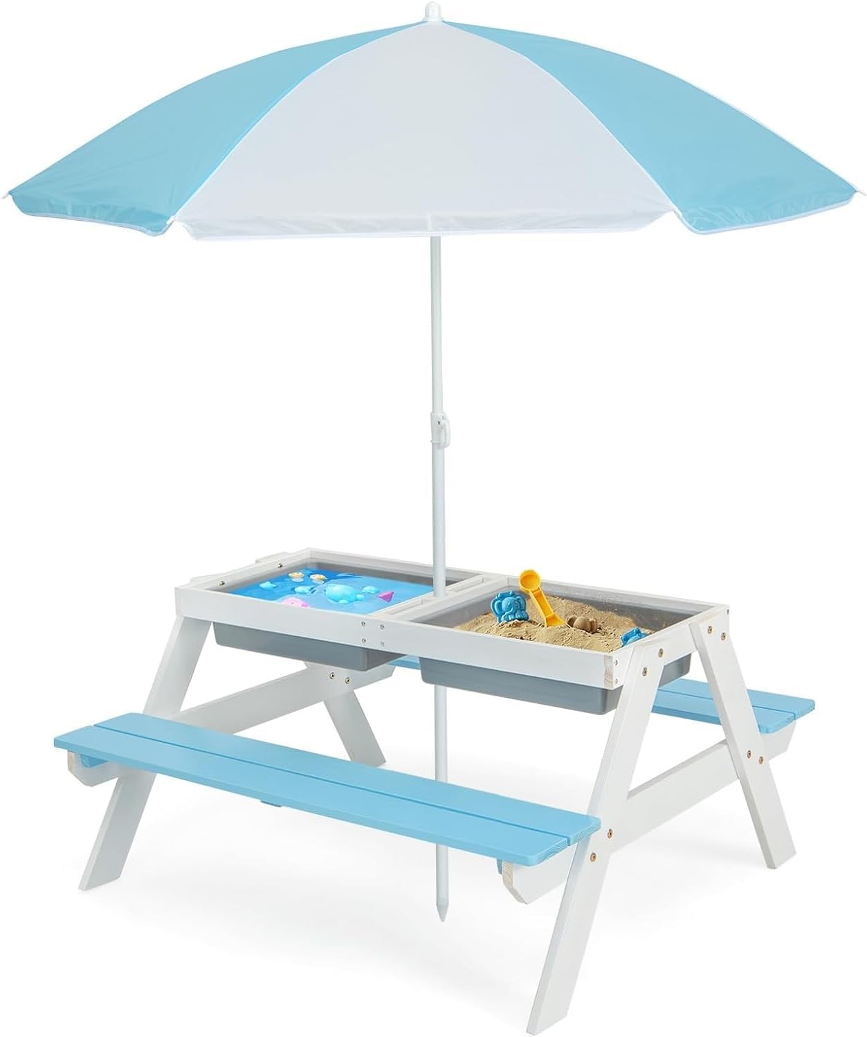 Kids Picnic Table, 4 in 1 Outd - Kids Outdoor Picnic Table 评论和价格