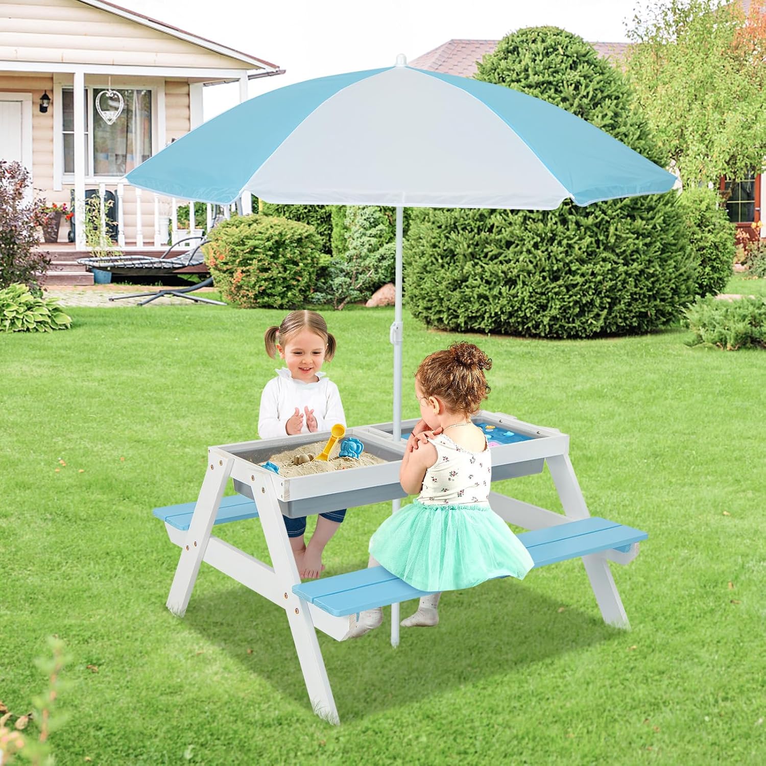 Kids Picnic Table, 4 in 1 Outd - Kids Outdoor Picnic Table 评论和价格