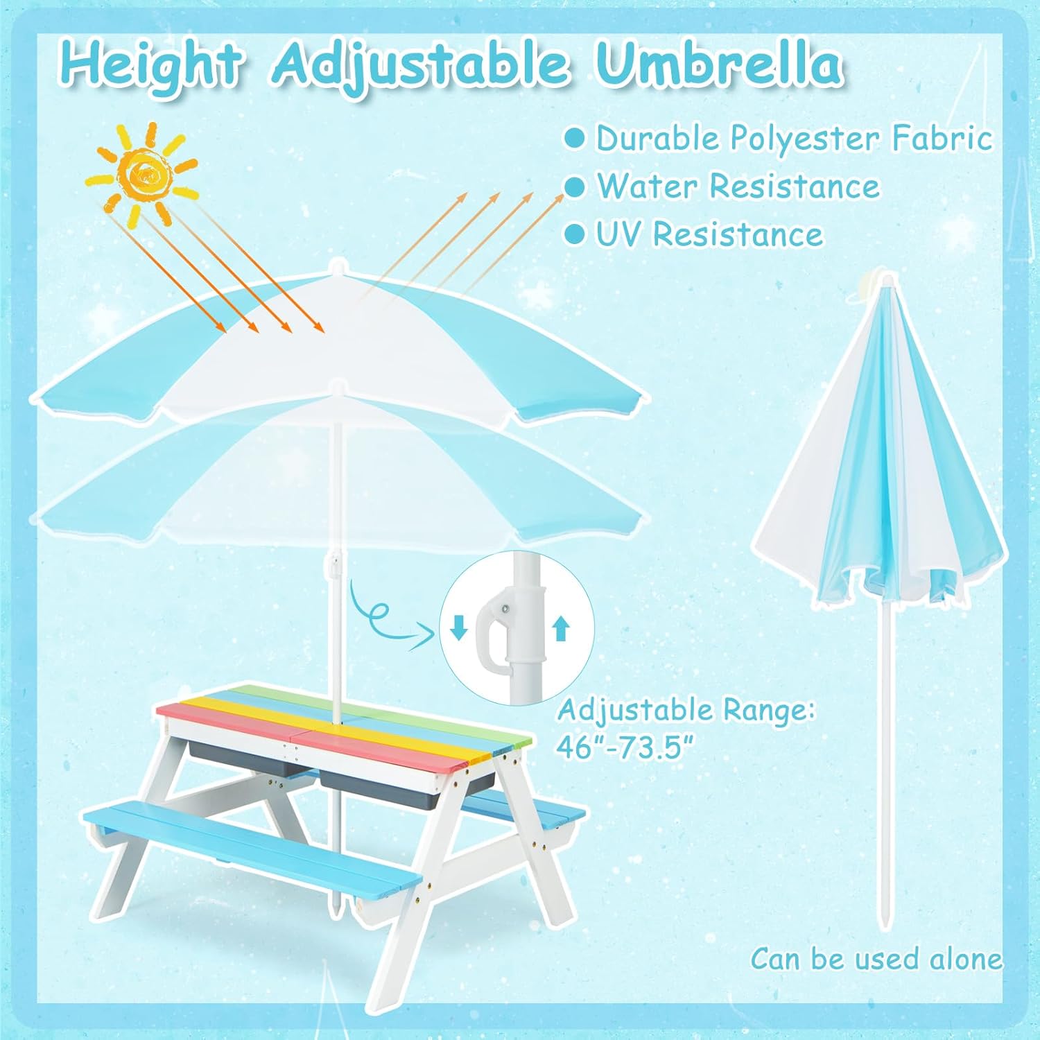 Kids Picnic Table, 4 in 1 Outd - Kids Outdoor Picnic Table 评论和价格