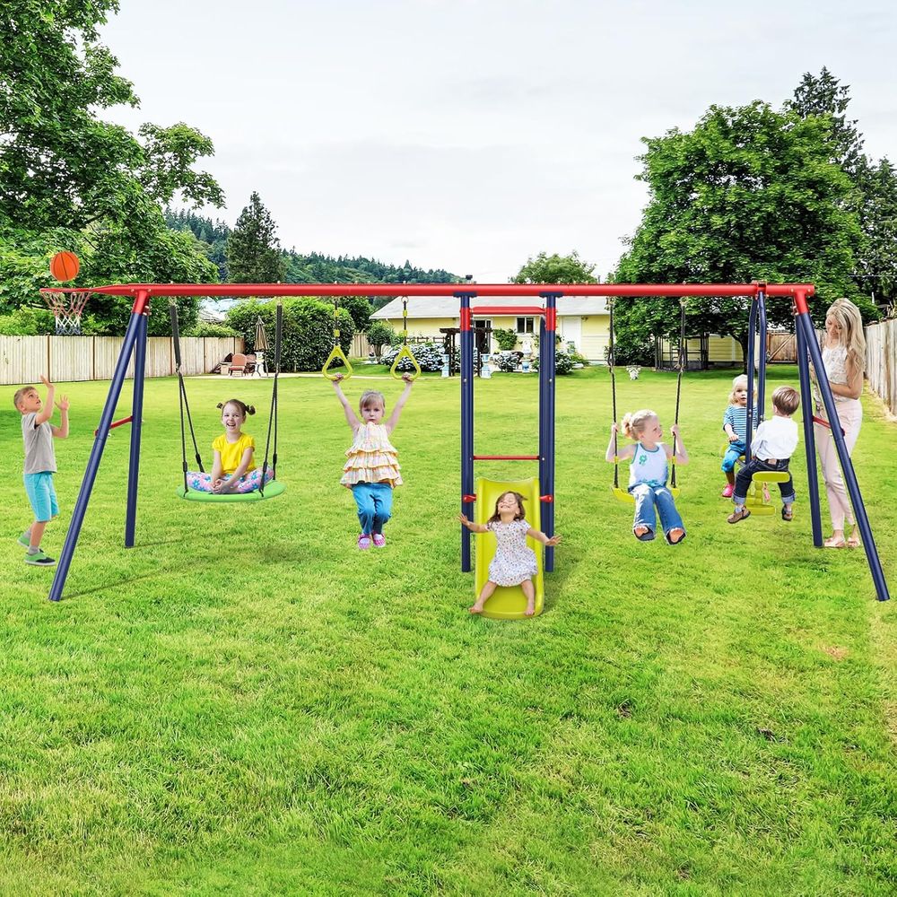 Swing Sets or Backyard, 7 in 1 - Kids Outdoor Monkey Bar Set 评论和价格
