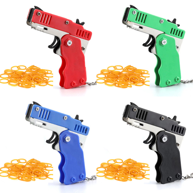 Mini Keychain Rubber Band Gun  - Kids Outdoor Games For Party 评论和价格