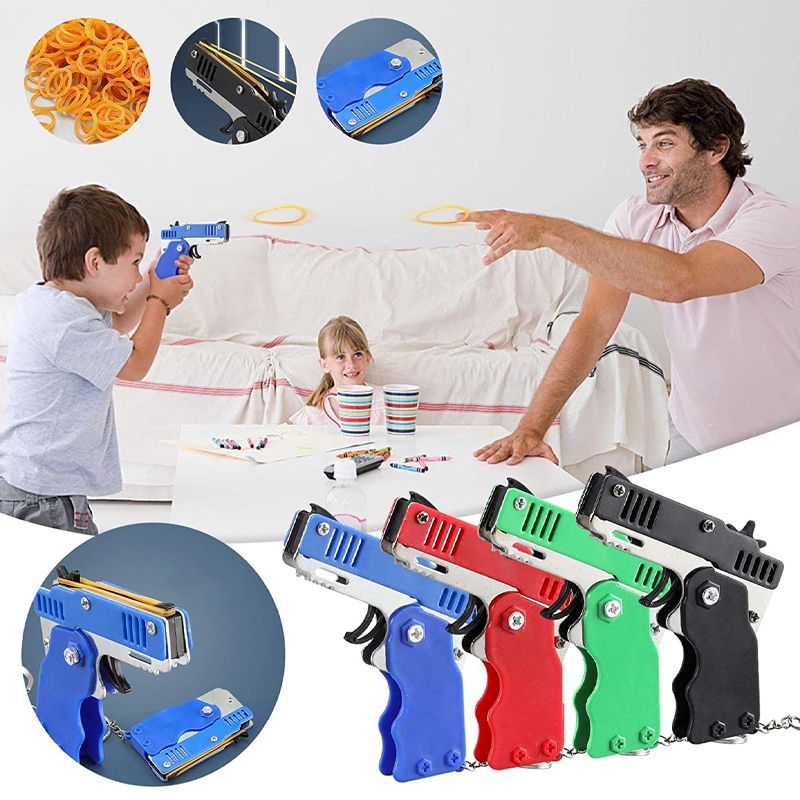 Mini Keychain Rubber Band Gun  - Kids Outdoor Games For Party 评论和价格