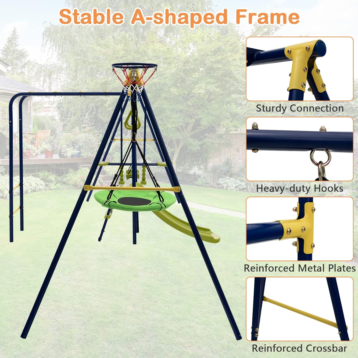 660lbs 7-in-1 Heavy Duty Kids  - Kids Outdoor Monkey Bar Set 评论和价格