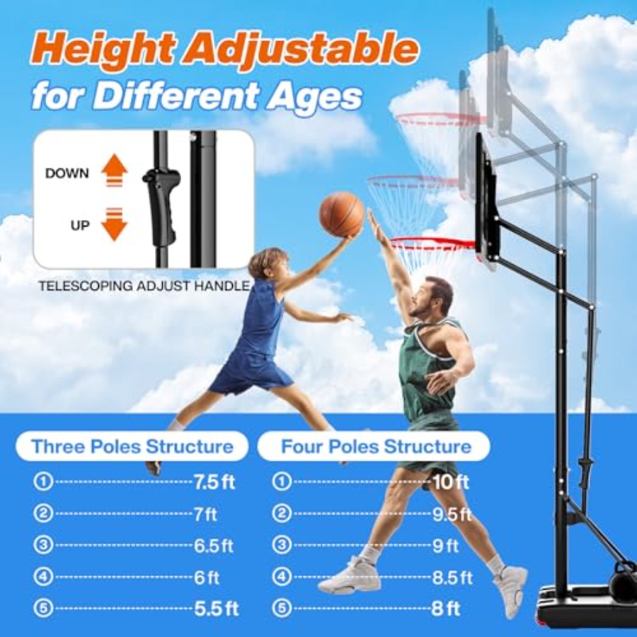 Outdoor portable basketball ho - Basketball Hoop Outdoor 评论和价格