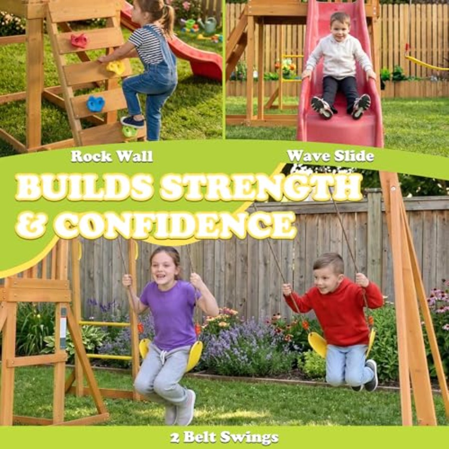 Backyard playground set with m - Kids Outdoor Monkey Bar Set 评论和价格