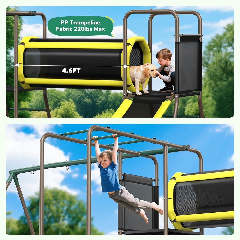 660lbs Swing Set with Slide,Cl - Kids Outdoor Monkey Bar Set 评论和价格