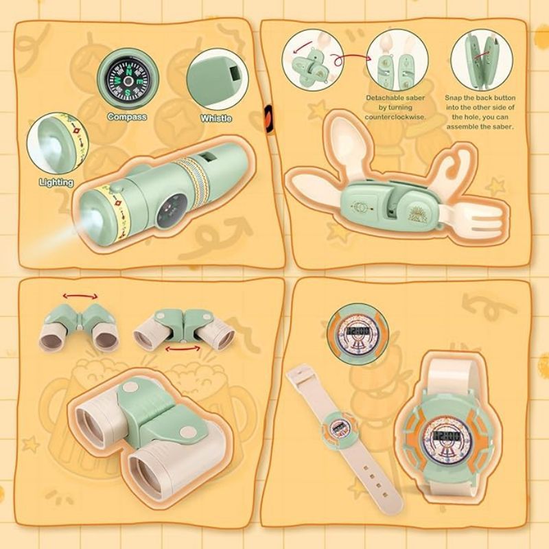 Kids Camping Set Toddler Toys  - Kids Outdoor Play Tent 评论和价格
