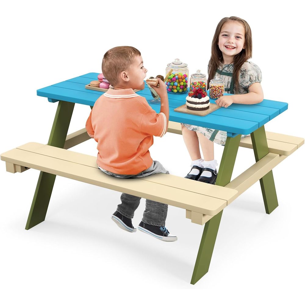 Acacia Wood Picnic Table and B - Kids Outdoor Picnic Table 评论和价格